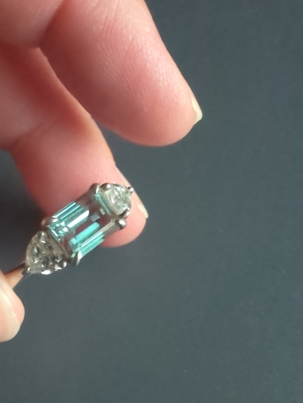 Sterling Alexandrite And Moissanite Ring